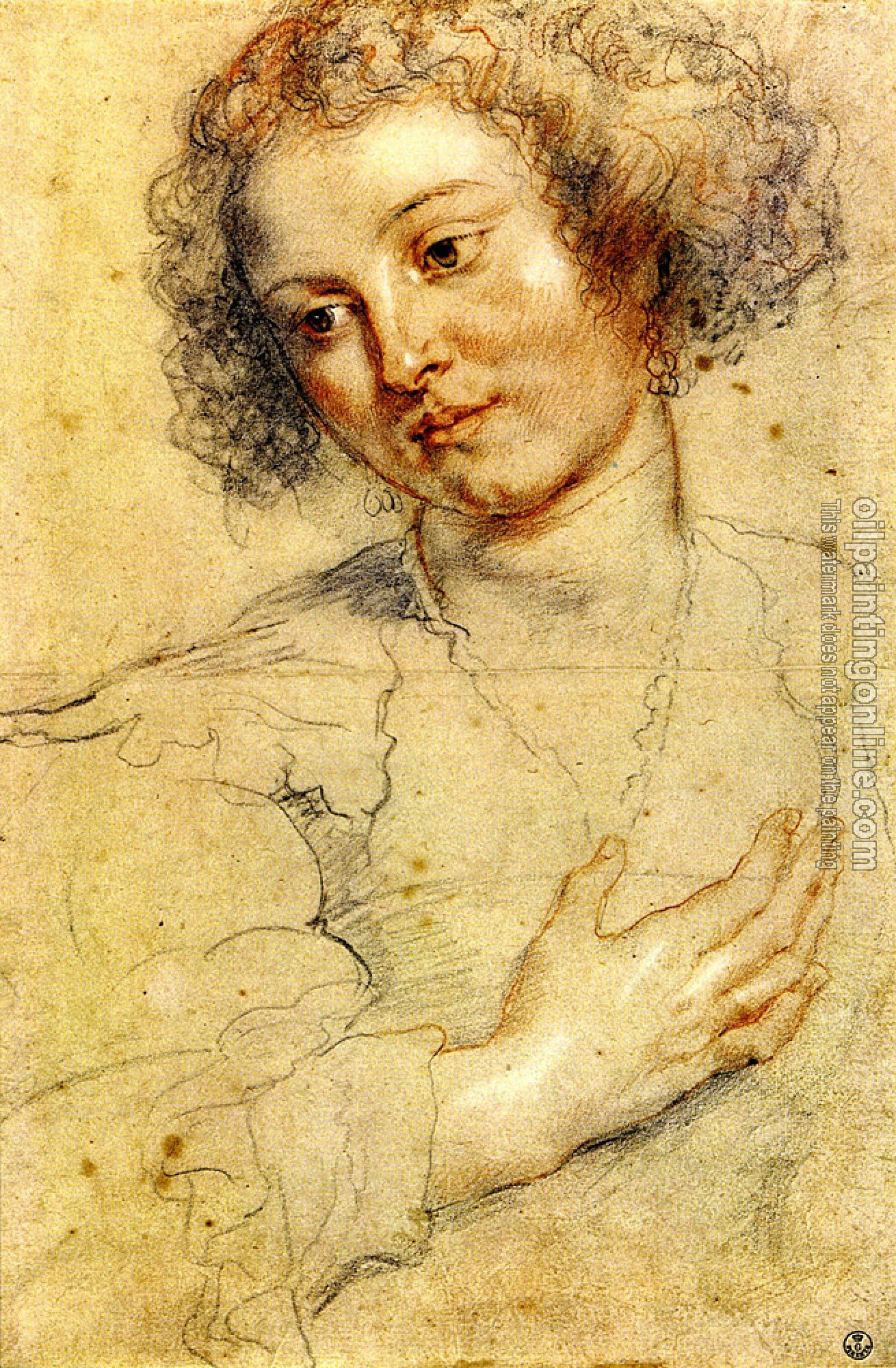Rubens, Peter Paul - Head and Right Hand of a Woman
